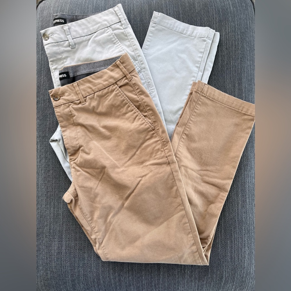 Men’s Bundle- Gray and khaki colored slim fit pants
